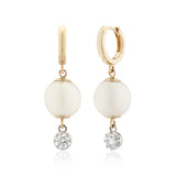 Darling Pearl Earrings with Collet Diamond Drops