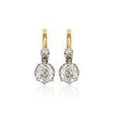 French Antique 1.10ctw Diamond Drop Dormouse Earrings