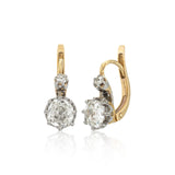 French Antique 1.10ctw Diamond Drop Dormouse Earrings