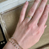 Antique Platinum Diamond and Etched Band