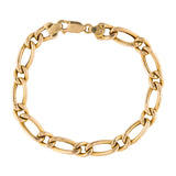 14K Vintage Figaro Chain Link Bracelet