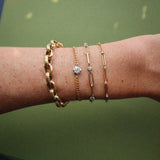 Collet Chain Old European Diamond Bracelet