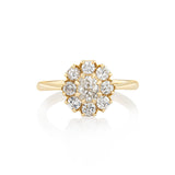 14K Gold Old Mine Flower Cluster Ring