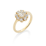 14K Gold Old Mine Flower Cluster Ring