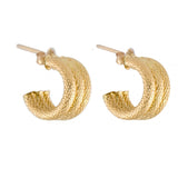 Vintage 14K Gold Triple Hoop Earrings