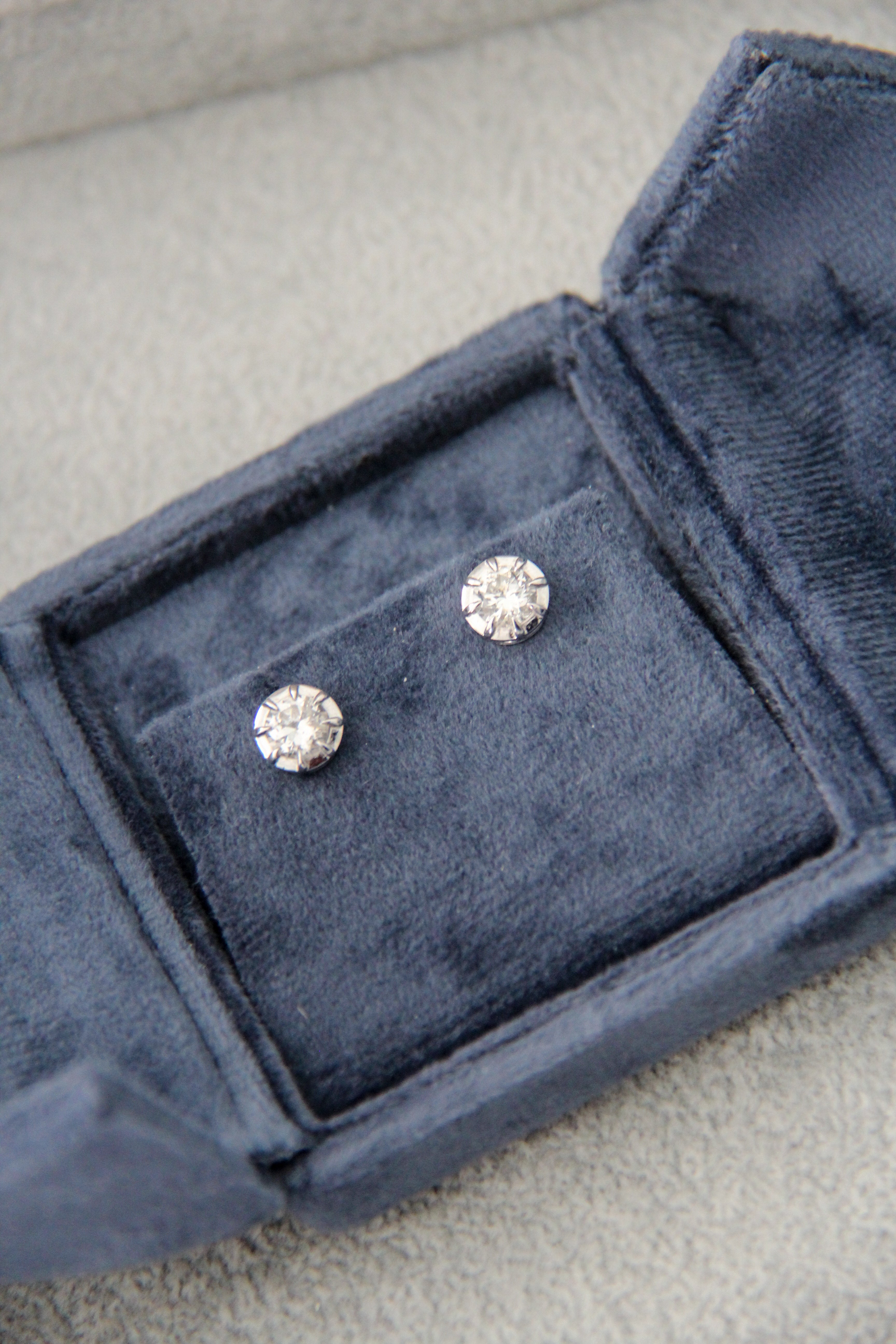 14K Diamond Studs White Gold