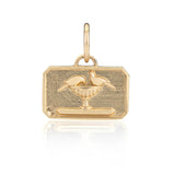 14K Gold Lovebird Wax Seal Pendant