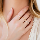 5 Stone Diamond 14K Gold Collet Ring
