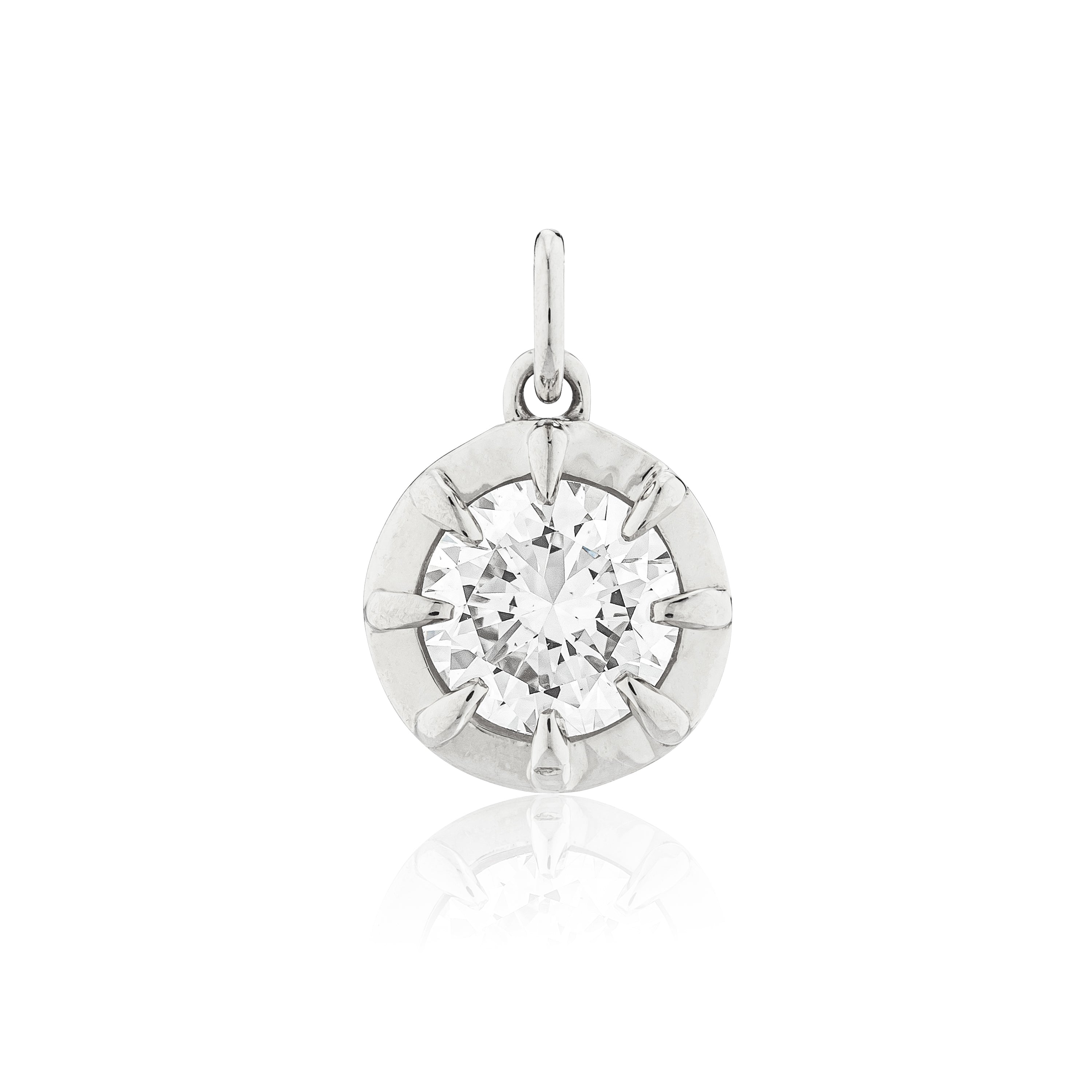 14K White Gold Diamond Pendant