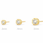 14K Yellow Gold Diamond Stud Comparison