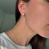 Diamond Stud Collet Earrings 14K Gold