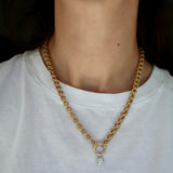14K Vintage Necklace with Charm Holder