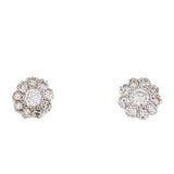 14K Diamond Cluster Stud Earrings