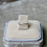 Antique Platinum Diamond and Etched Band