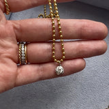 14K Gold Collet Diamond Pendant