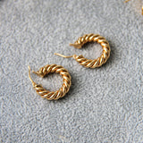 14K Twisted Hoop Earrings