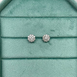 14K Diamond Cluster Stud Earrings