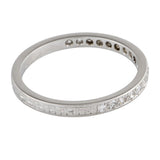 Antique Platinum Diamond and Etched Band