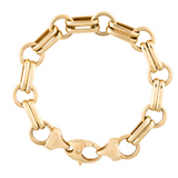 Vintage Alternating Link 14K Gold Bracelet