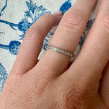 Antique Platinum Diamond and Etched Band