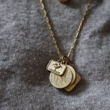 14K Gold Lovebird Wax Seal Pendant
