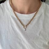 14K Vintage Necklace with Charm Holder