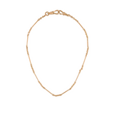 14K Gold Vintage Alternating Link Watch Chain Necklace