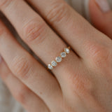 5 Stone Diamond 14K Gold Collet Ring