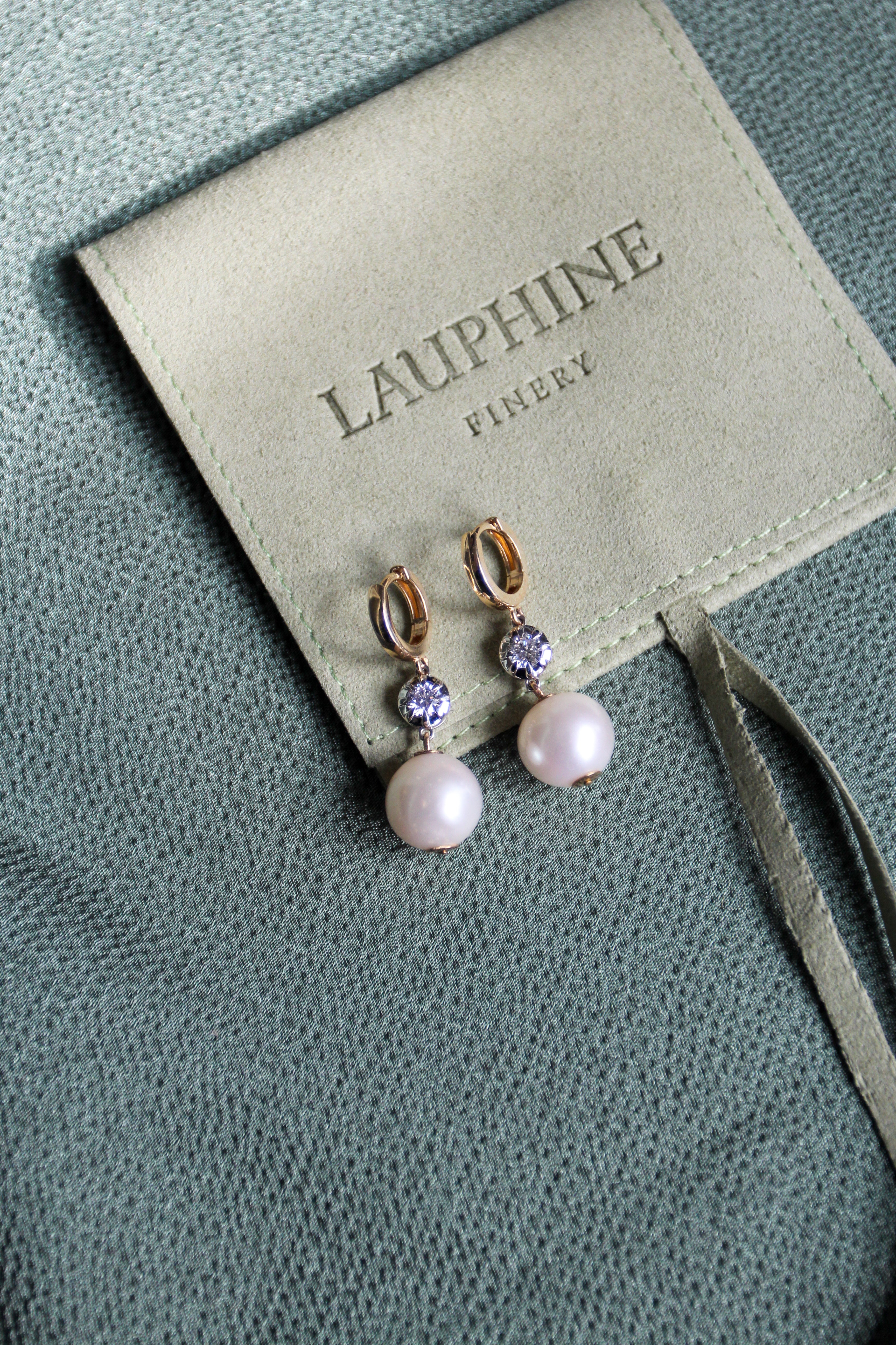 Diamond Pearl Drop Earrings