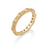 Diamond Scalloped 14K Gold Ring