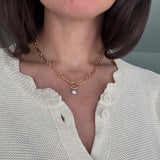 14K Gold Collet Diamond Pendant