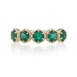 14K Gold 5 Gemstone Collet Ring