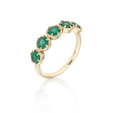 14K Gold 5 Gemstone Collet Ring