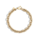 Gold chain bracelet on a white background