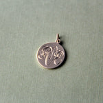Gold Pendant with Engraved Initials