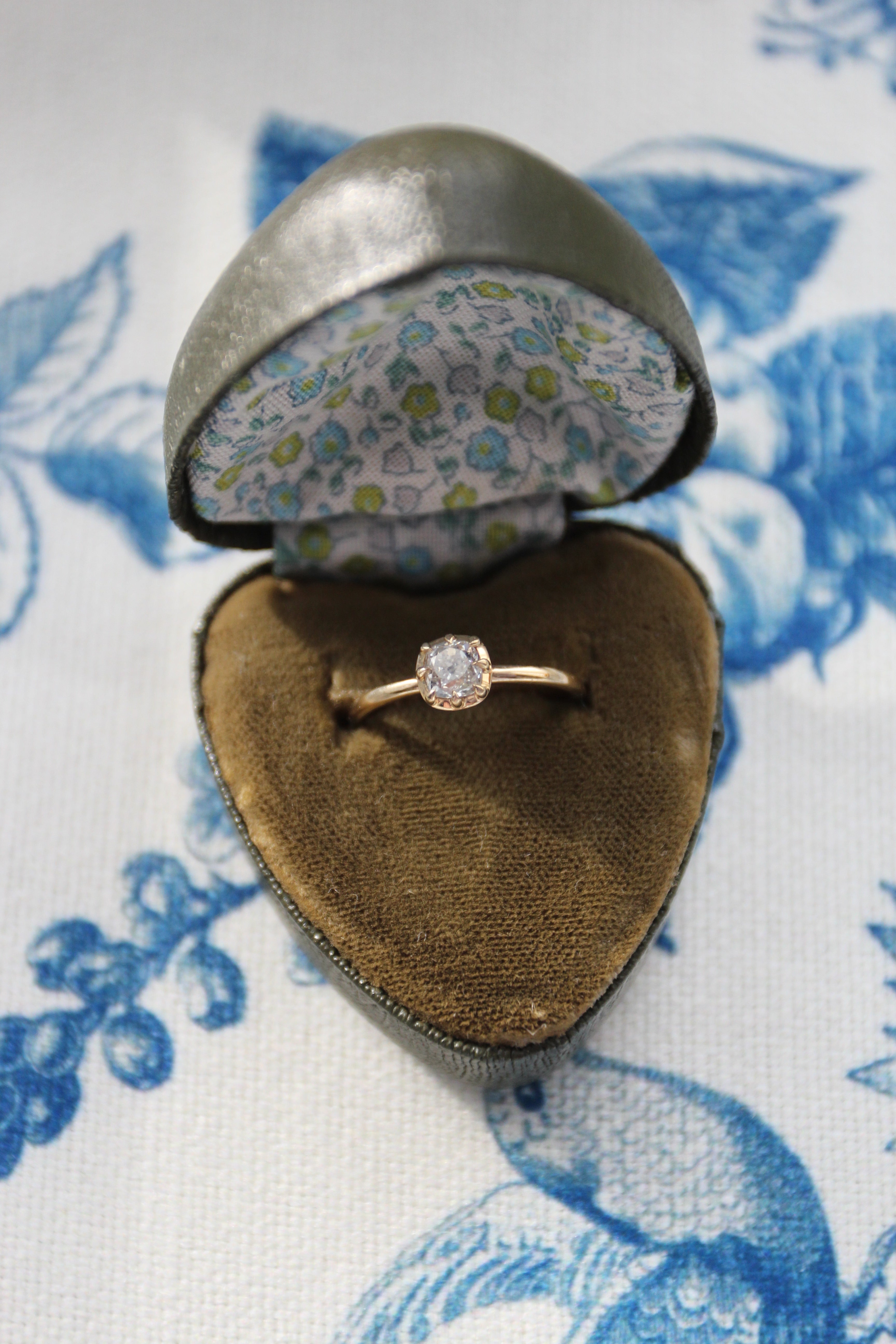 Old Mine Cut Diamond 14K Gold