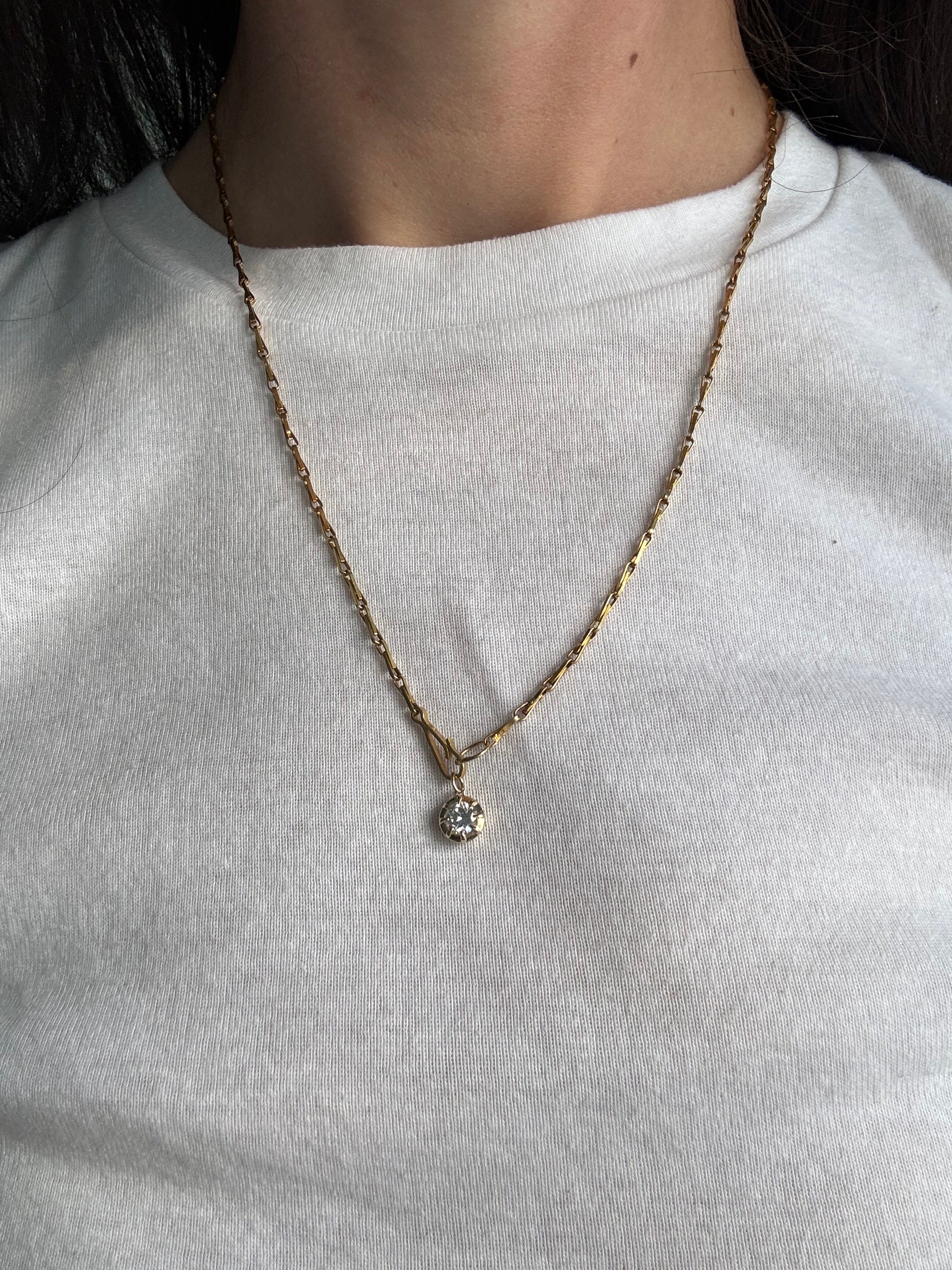 Vintage Chain paired with Gold Diamond Pendant