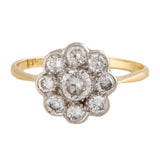 Vintage 18K Gold Flower Diamond Cocktail Ring