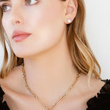 Diamond Stud Collet Earrings 14K Gold